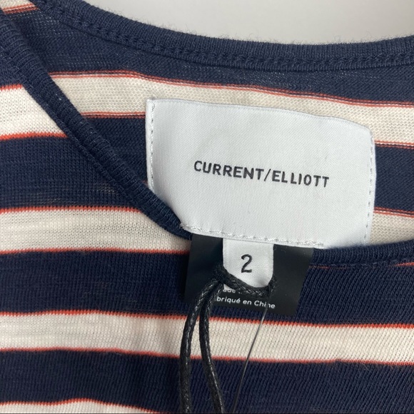 Current/Elliott The Twisted Tank navy cream stripe size 2 new with tags - Picture 8 of 12